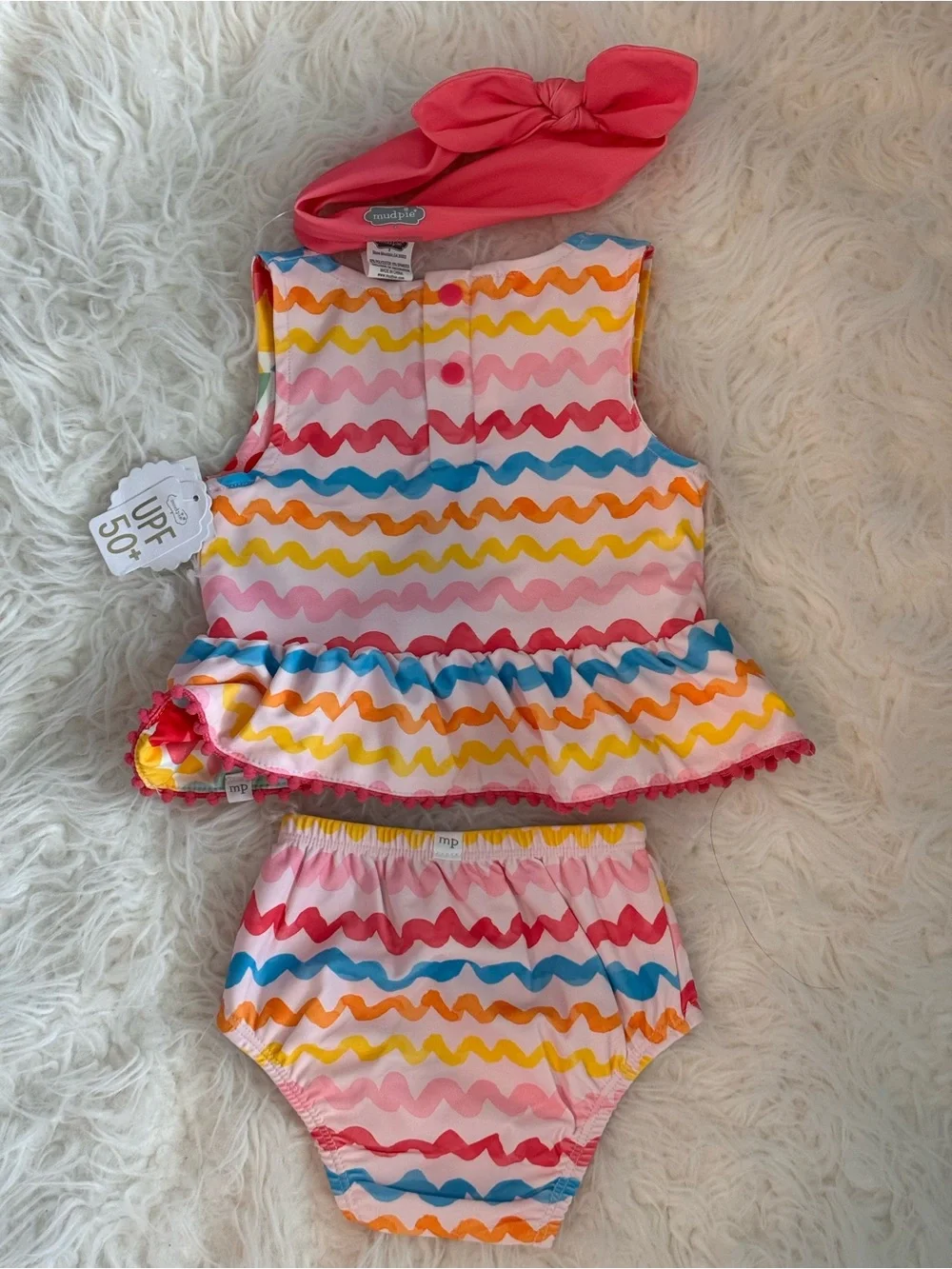 GIRLS' RAINBOW REVERSIBLE SWIMSUIT SET